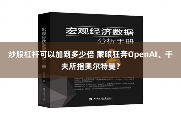 炒股杠杆可以加到多少倍 蒙眼狂奔OpenAI、千夫所指奥尔特曼？