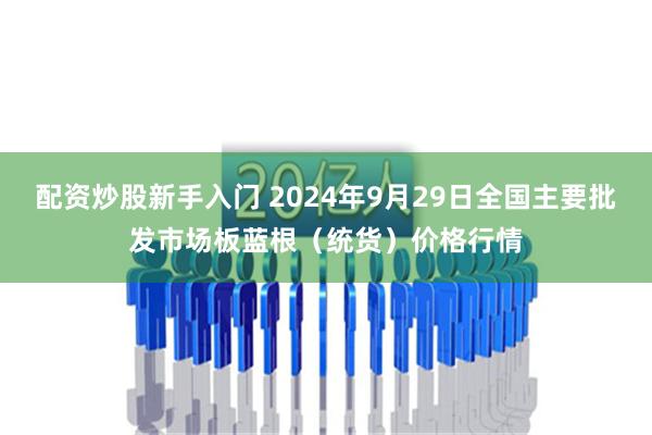 配资炒股新手入门 2024年9月29日全国主要批发市场板蓝根（统货）价格行情