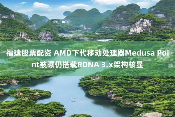 福建股票配资 AMD下代移动处理器Medusa Point被曝仍搭载RDNA 3.x架构核显
