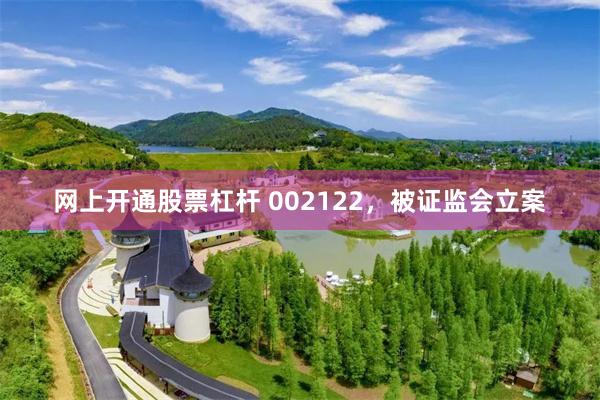 网上开通股票杠杆 002122，被证监会立案
