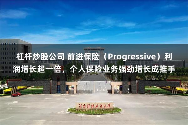 杠杆炒股公司 前进保险（Progressive）利润增长超一倍，个人保险业务强劲增长成推手