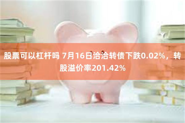 股票可以杠杆吗 7月16日洽洽转债下跌0.02%，转股溢价率201.42%